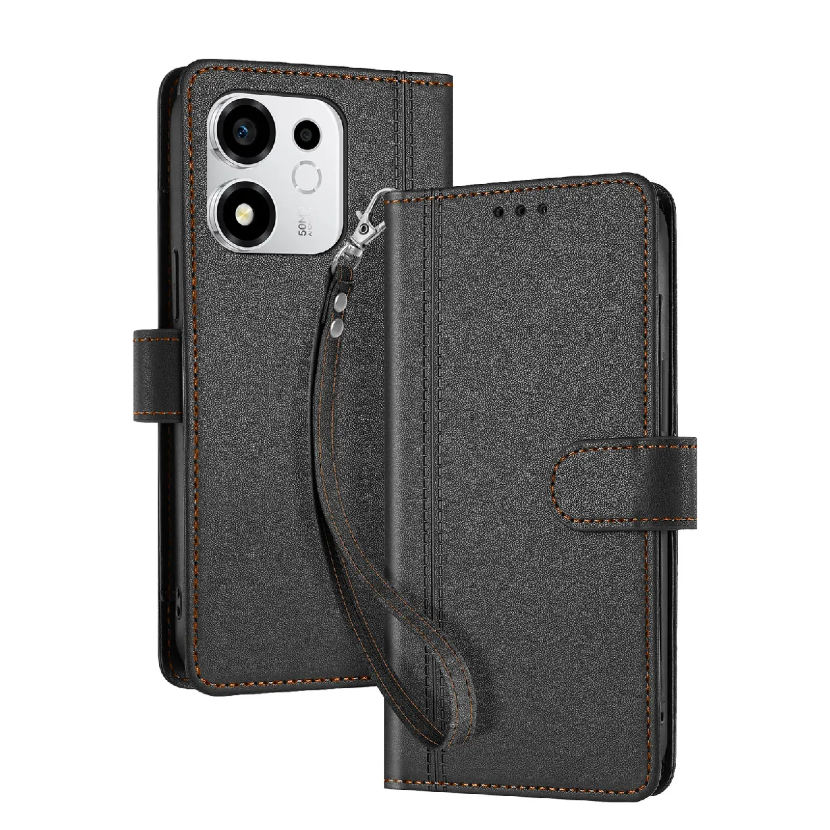 Avizar - Étui Maxi-Portefeuille pour Honor 600 Smart - Noir - Image 2