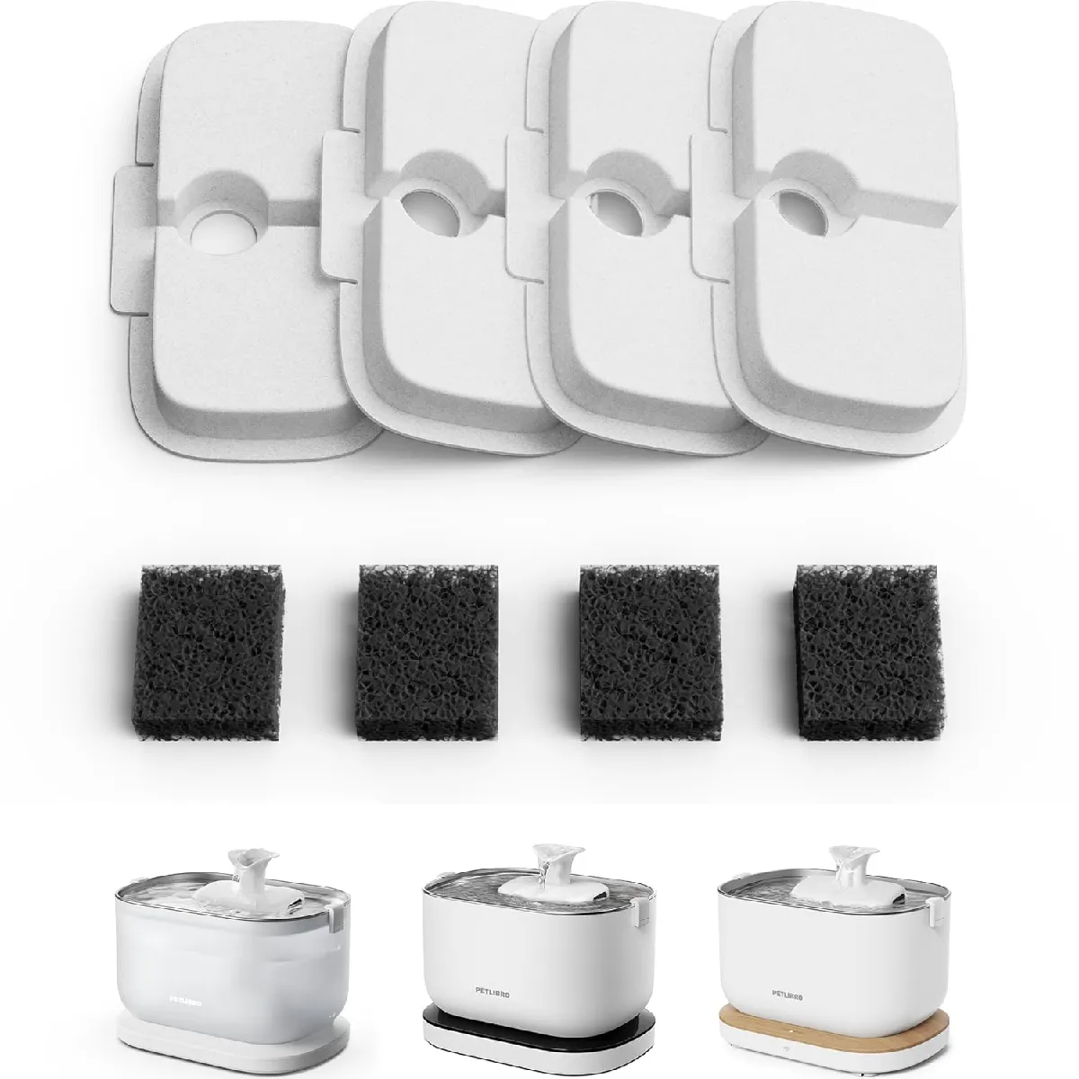 Filtre Fontaine Eau Chat, Pack de 4 Filtres de Remplacement pour Dockstream Fontaine à Eau