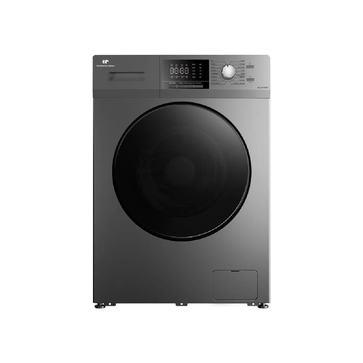 CONTINENTAL EDISON  CELL8140IS3 - Lave-linge hublot 8 kg - Inverter - 1400 tr/min - Argent
