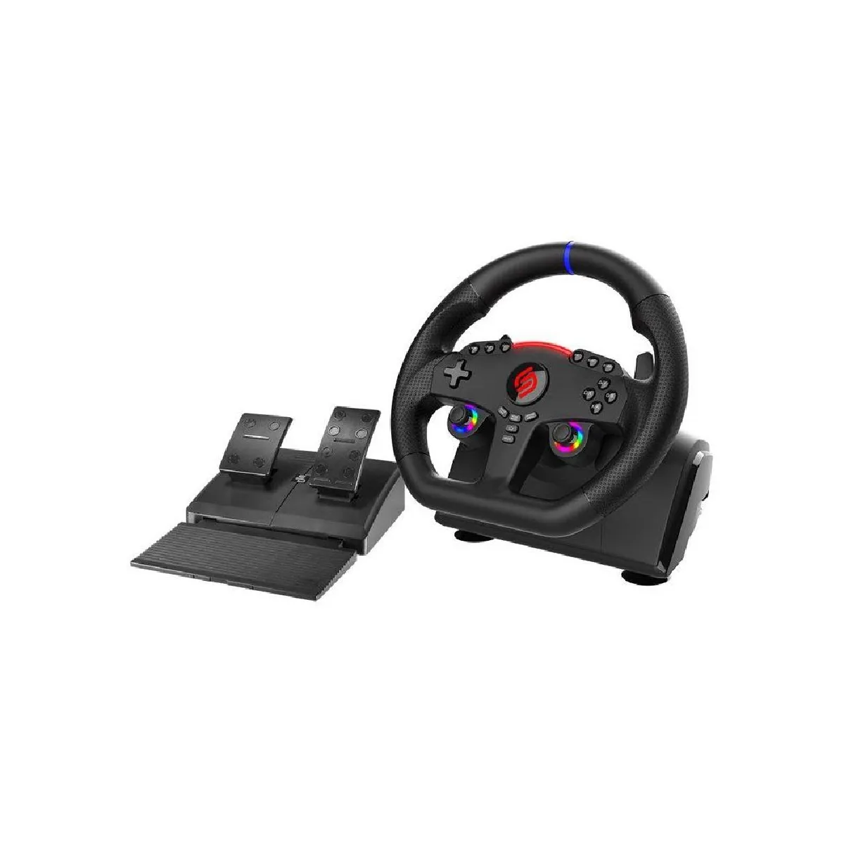 SUBSONIC  Volant de jeu avec double joysticks et &eacute;clairage LED - Noir - PS5 et PC
