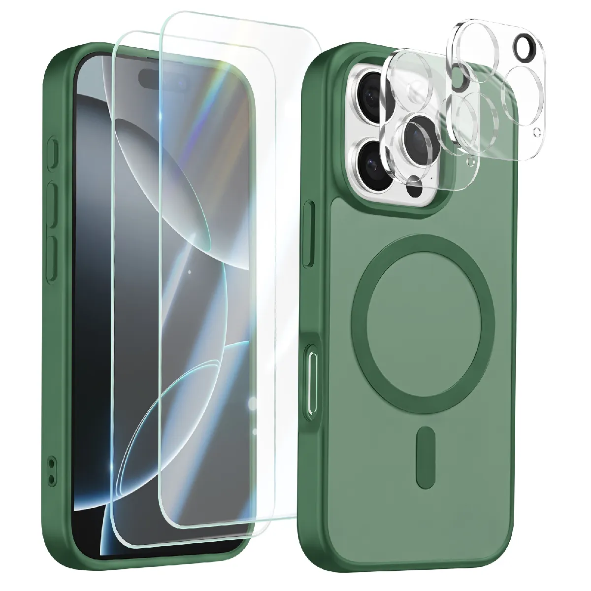 Avizar - Coque MagSafe pour iPhone 16 Pro - Protection Intégrale - Vert - Image 2
