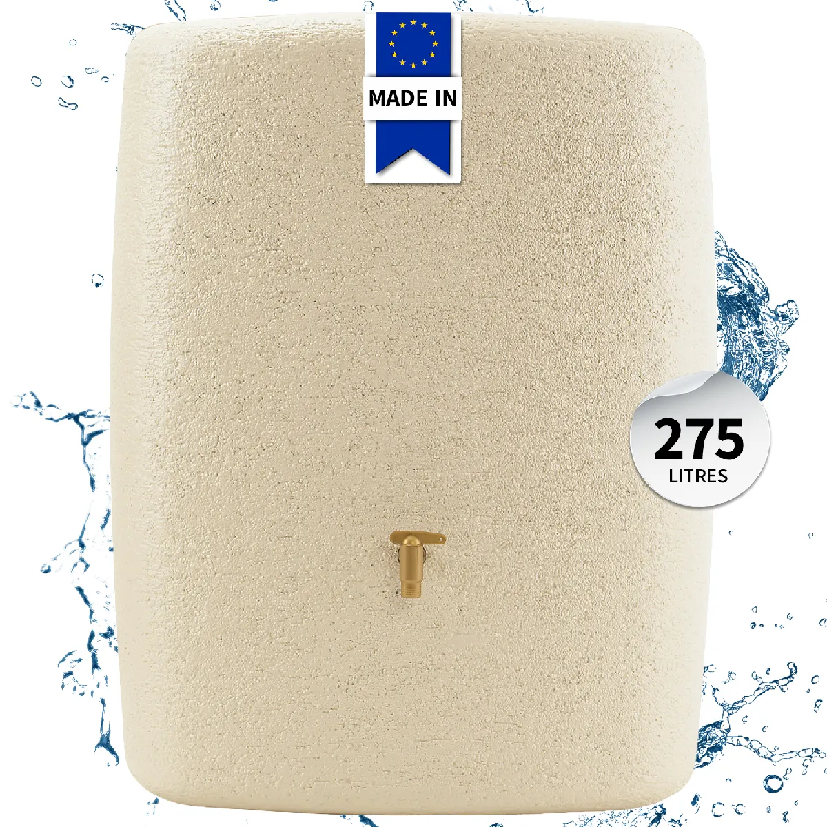 4RAIN  Cuve murale TERRA 275 L sable avec robinet PE imitation laiton