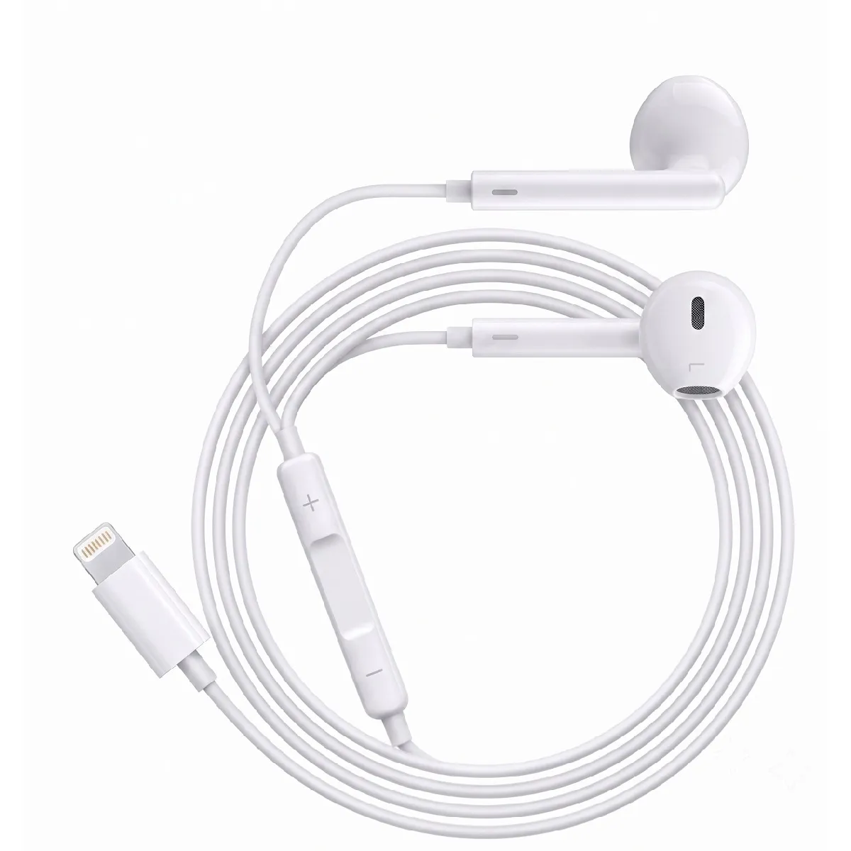 AVIZAR  &Eacute;couteurs Filaires Lightning avec Micro int&eacute;gr&eacute; pour iPhone SE 2022 Blanc