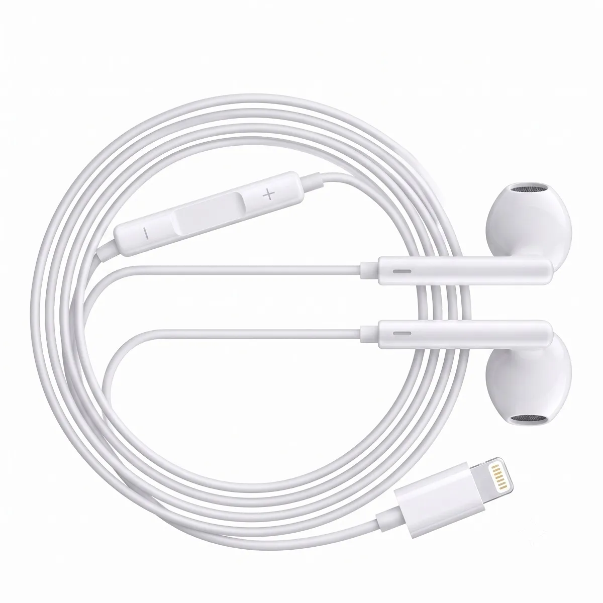 AVIZAR  &Eacute;couteurs Filaires pour iPhone 12 Pro Max Lightning avec Micro int&eacute;gr&eacute; Blanc