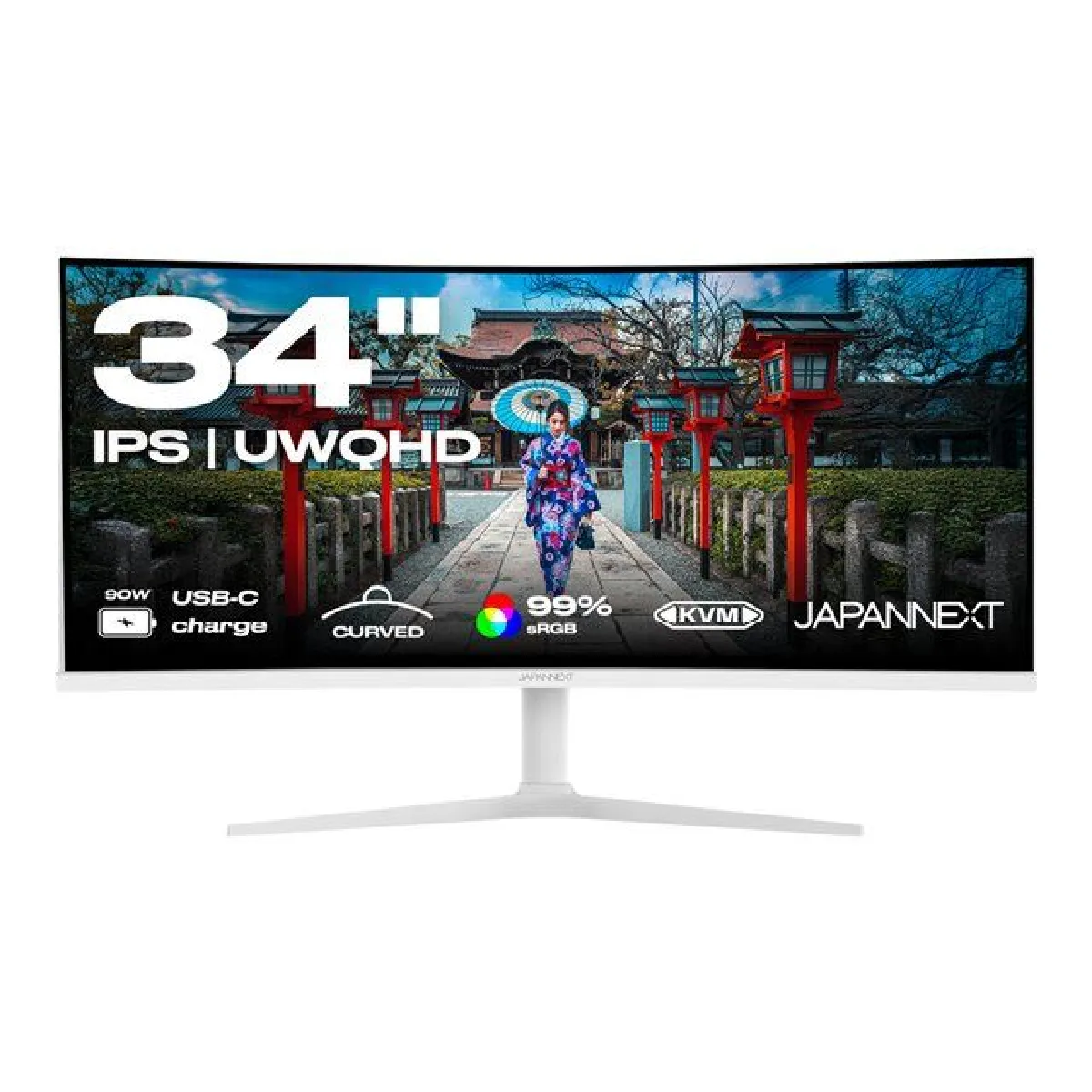 Japannext Blanc Jn-I340uwqhd60c-C65w-Hs-W Écran Incurvé 34 - Neuf - Image 2