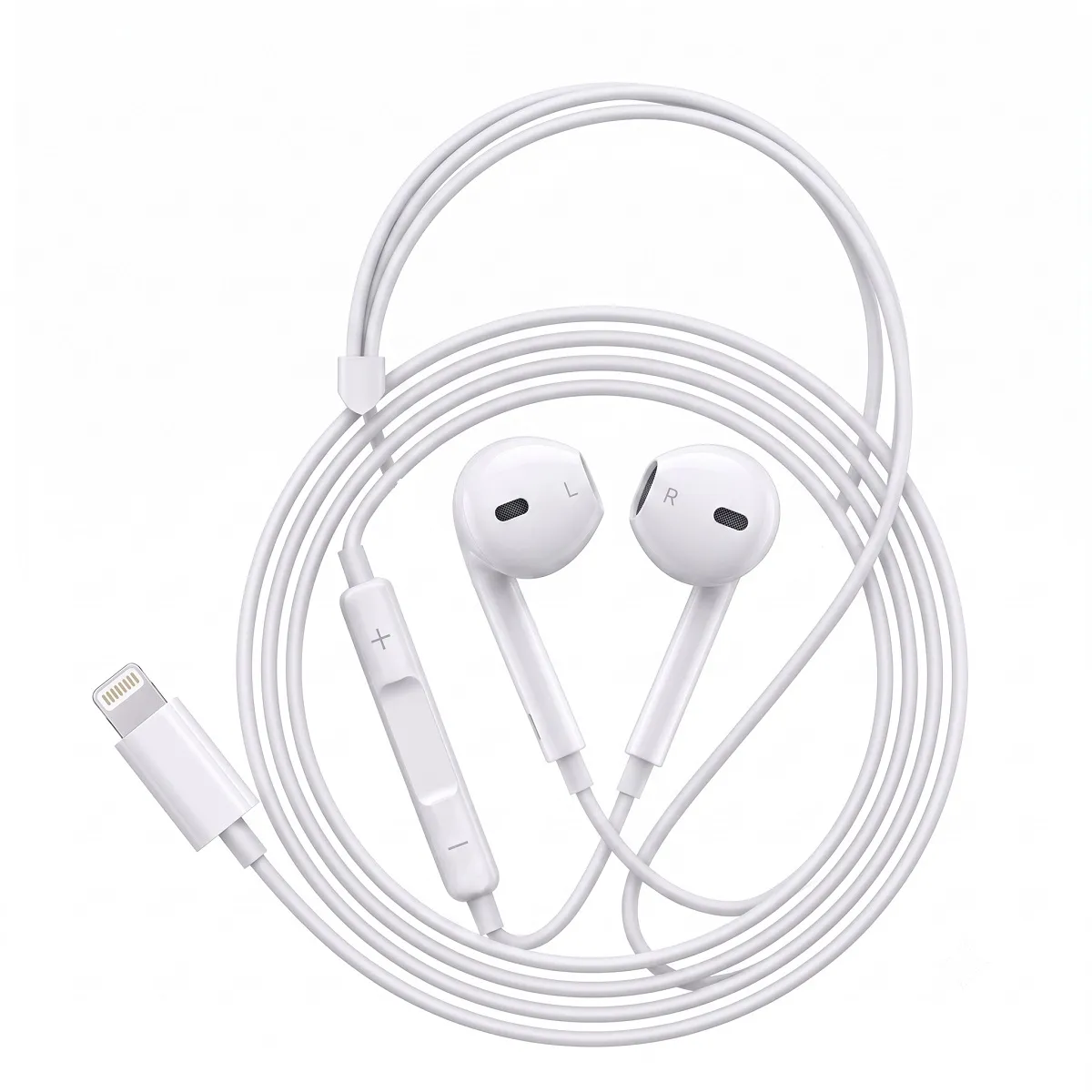 AVIZAR  &Eacute;couteurs Filaires pour iPhone 8 Lightning avec Micro int&eacute;gr&eacute; Blanc