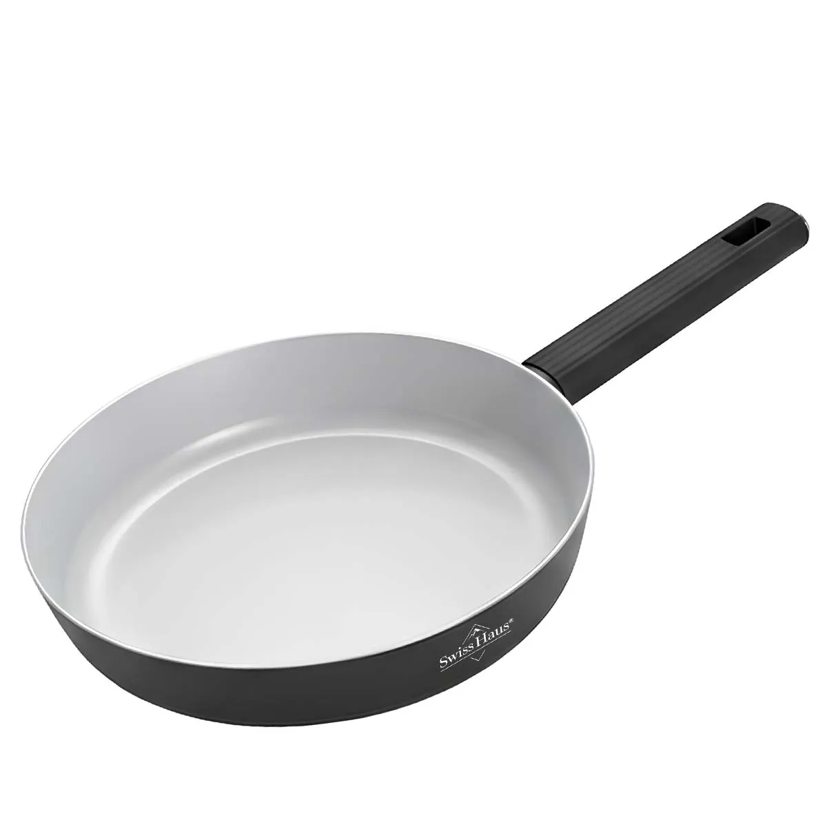 Swiss Haus Noir Poêle De Cuisson 30Cm Avec Poignée Ergonomique Isolante Et Texturée