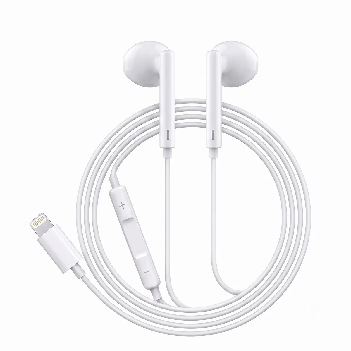 AVIZAR  &Eacute;couteurs Filaires Lightning pour iPhone 11 avec Micro int&eacute;gr&eacute; Blanc
