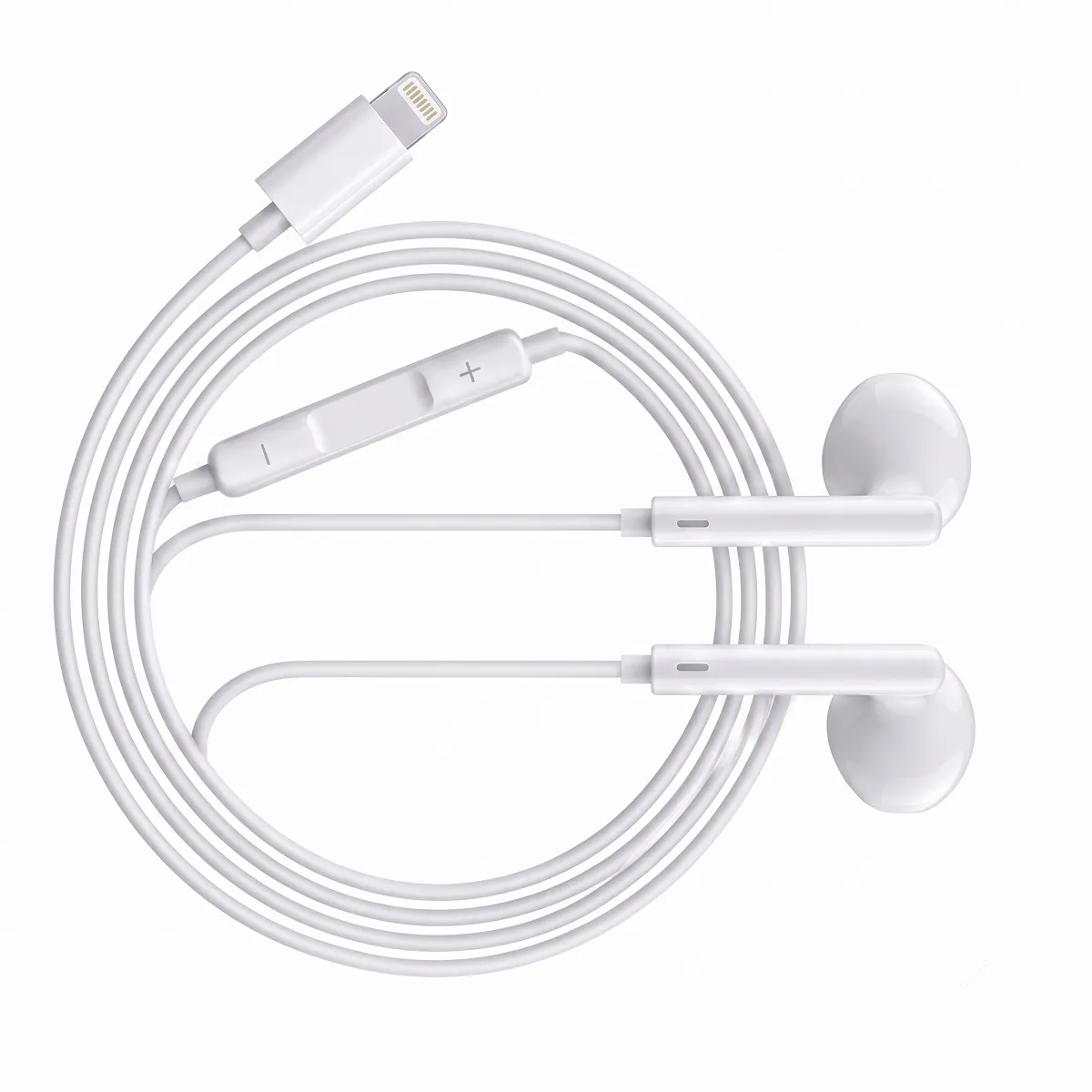 AVIZAR  &Eacute;couteurs pour iPhone 12 Filaires Lightning avec Micro int&eacute;gr&eacute; Blanc