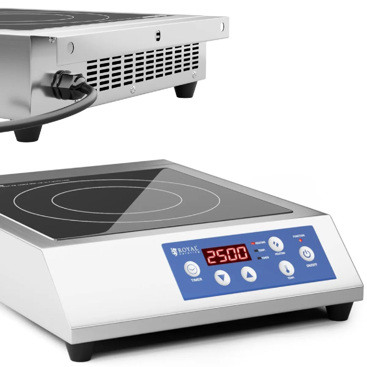 ROYAL CATERING Plaque &agrave; induction r&eacute;glable, 1 zone de chauffe, diam&egrave;tre 28 cm, LED, 3500 W