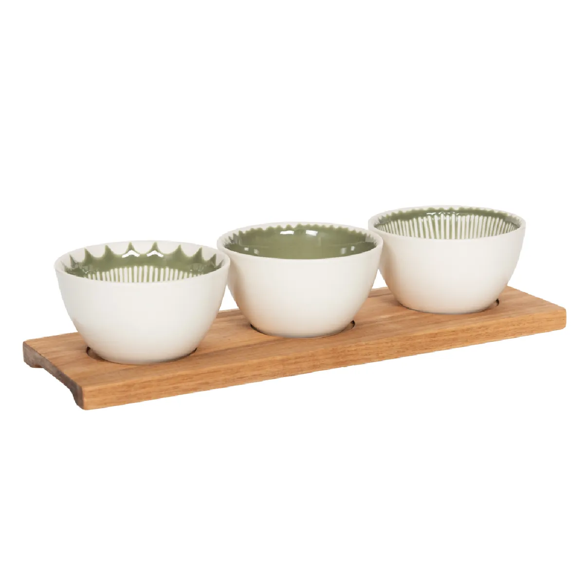 Table Passion - Service apéritif Tamara - Faïence - Vert - 32 cm - Image 3