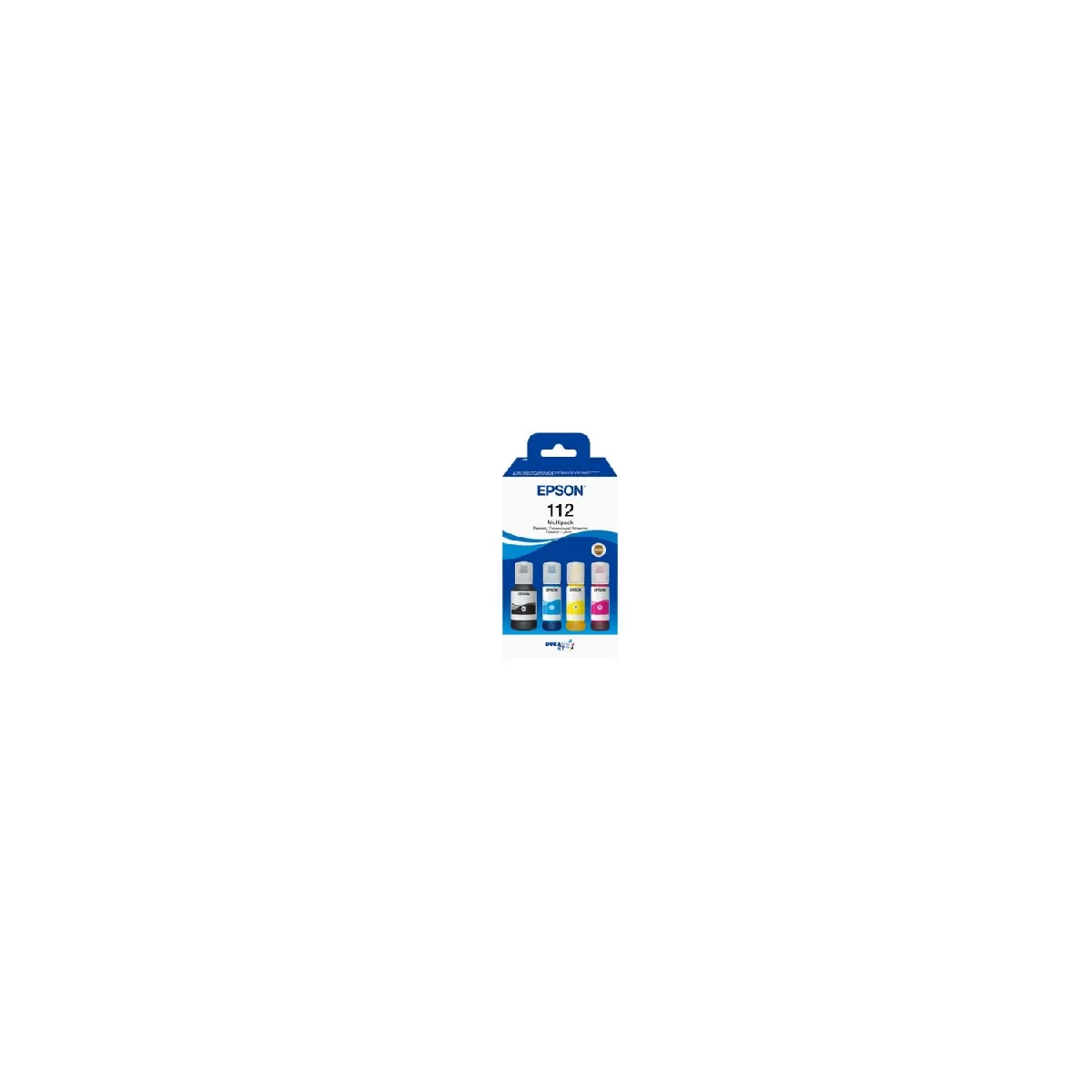 Epson 112 EcoTank Pack de 4 Bouteilles d'Encre Original Noir, Cyan, Magenta, Jaune