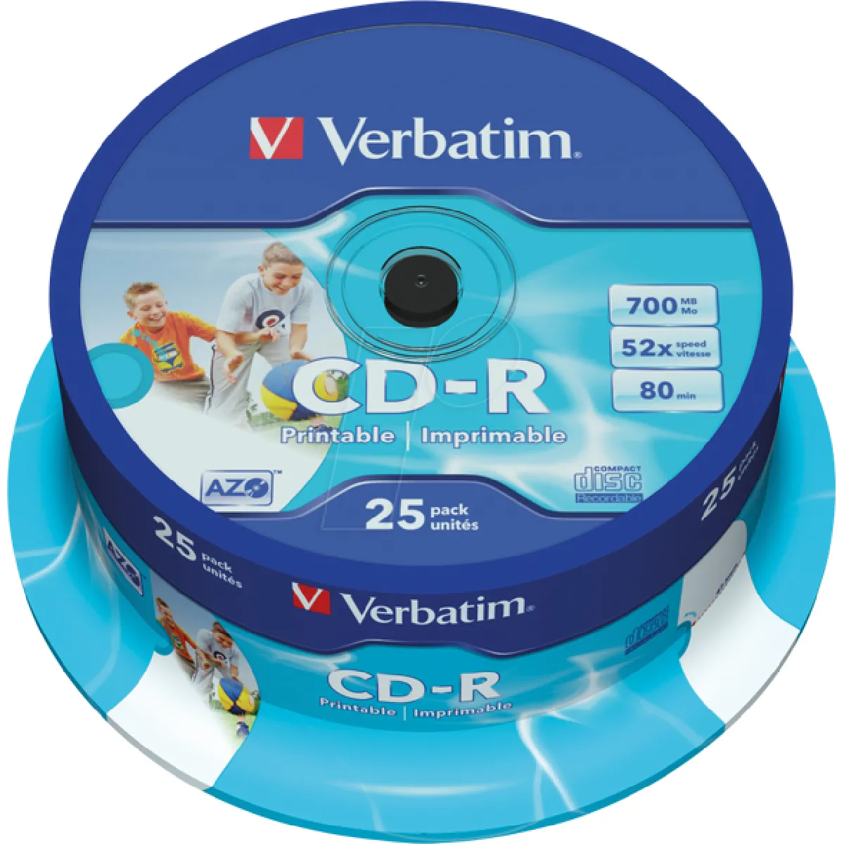 Verbatim CD R700MB 52x SupAZO Spdl printabl 25pk - vue 8