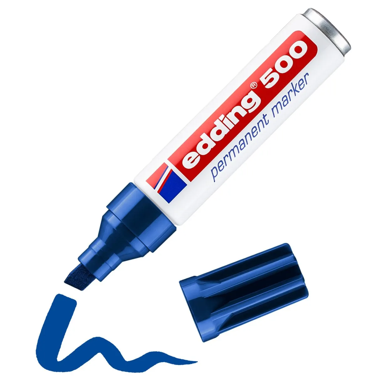 Edding - Marqueur Permanent 500 - Pointe Biseautée - Bleu - Image 4