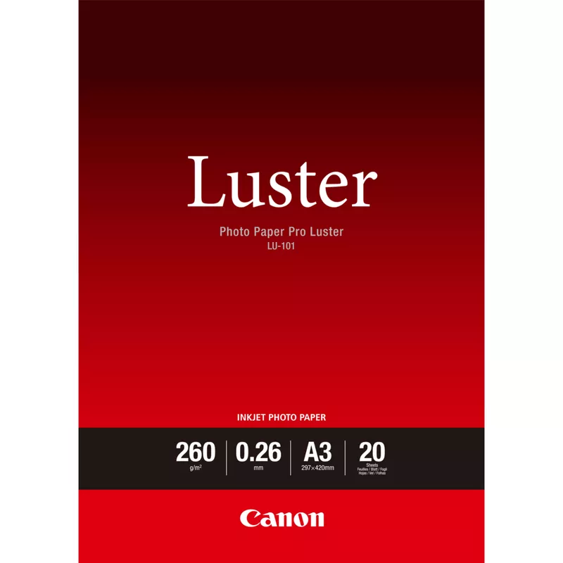 Canon Papier Photo Professionnel Lustré LU 101 A3 20 feuilles Neuf - vue 5