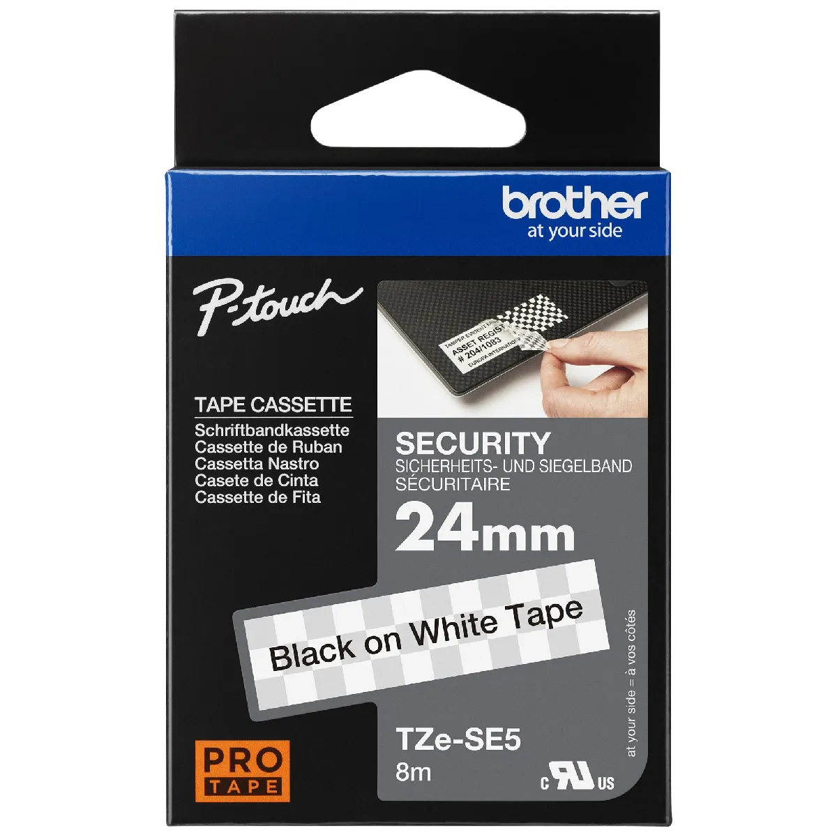 Ruban encreur de sécurité TZe SE5 Brother sur 24mm x 8m - vue 2