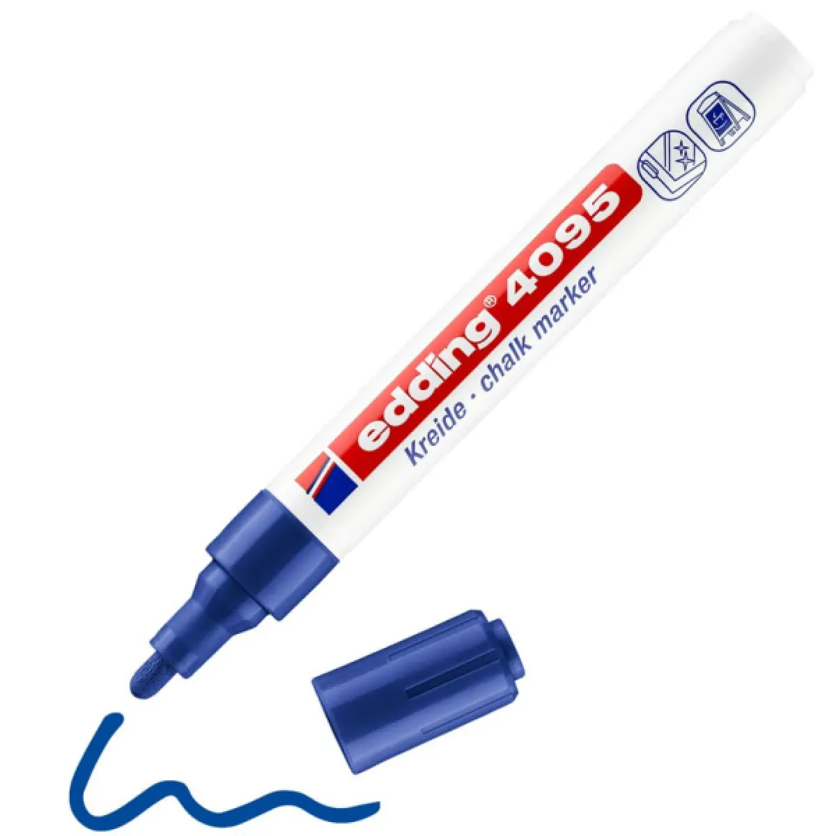 EDDING Marqueur Craie Liquide  4095 Pointe Ronde 2-3 mm Bleu