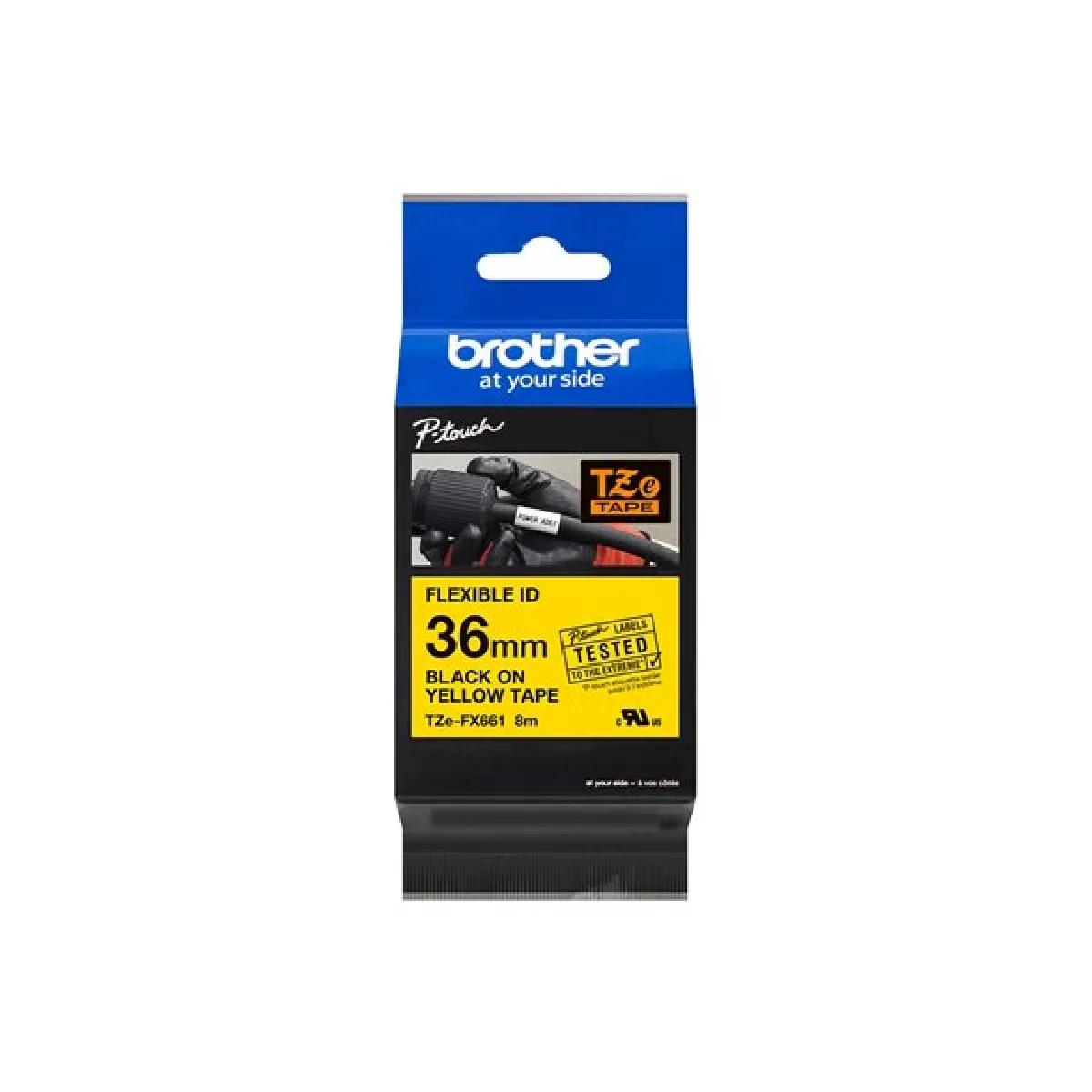 Brother TZeFX661 Ruban flexible sur jaune Rouleau 3 6 cm x 8 1 rouleau x pour P Touch PT 3600 PT 550 PT 9200 PT 9500 PT 9600 PT 9700 PT 9800 - vue 2