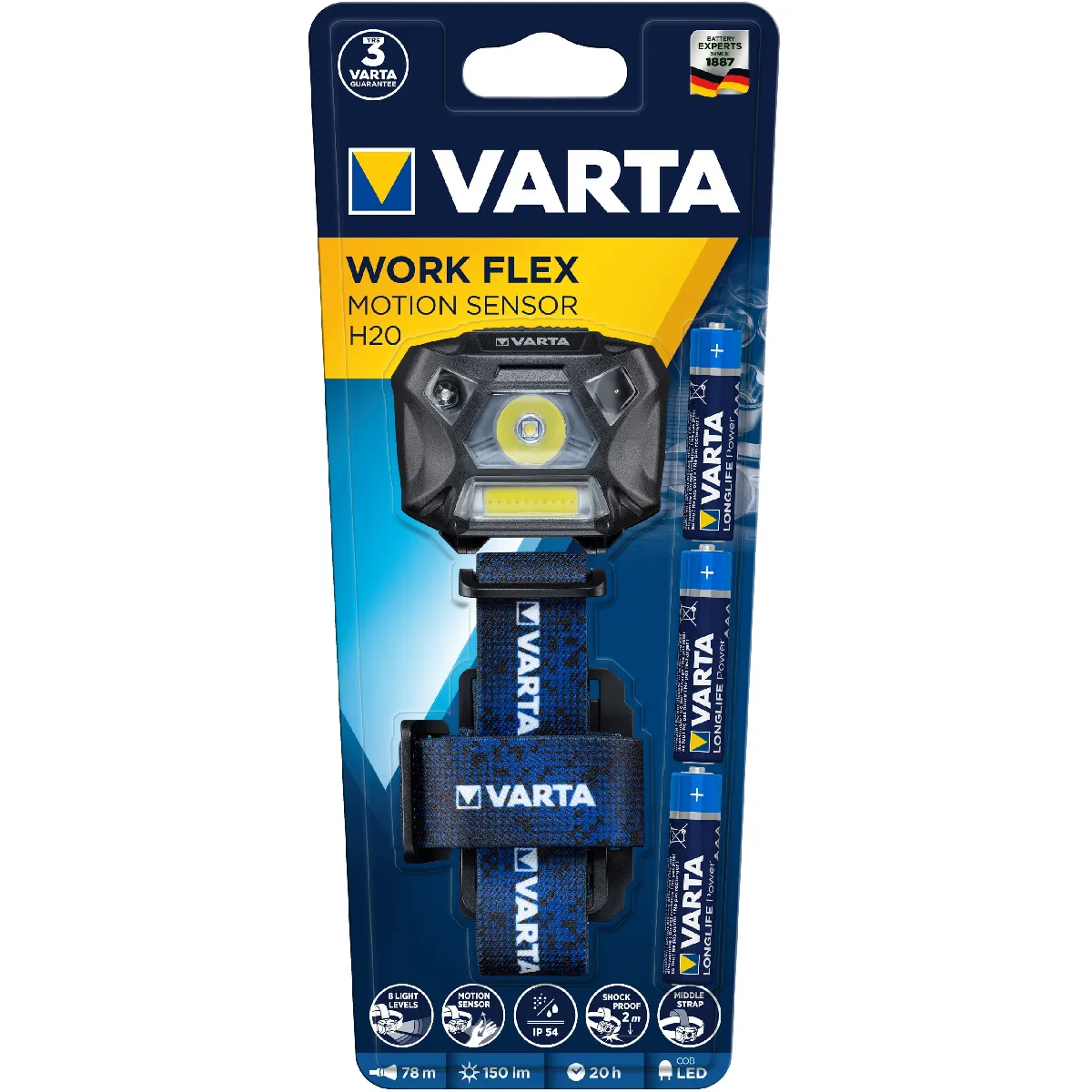Lampe frontale indestructible Varta FM sens 150 lumens - vue 2