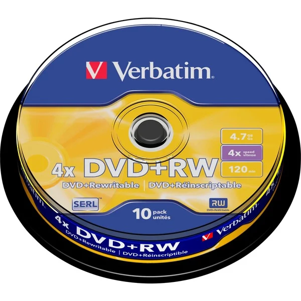 Pack De 10 Dvd+rw 4 7 Go 4x Verbatim - vue 3