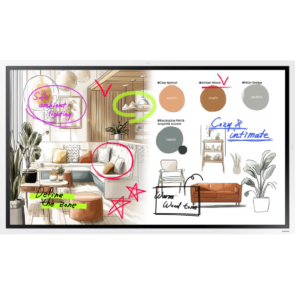 Panneau interactif Samsung Flip WM55F 55 pouces 4K UHD Touch LED - vue 4