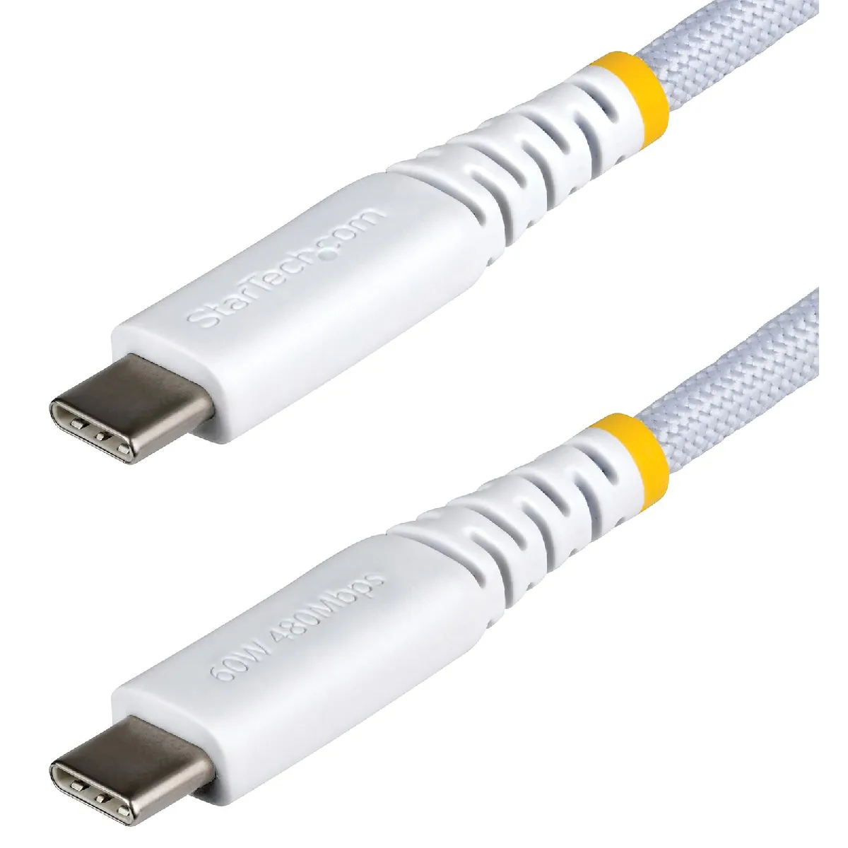 Câble de Charge USB-C Tressé 3m StarTech.com 60W 3A PD USB 2.0 Blanc - Image 3
