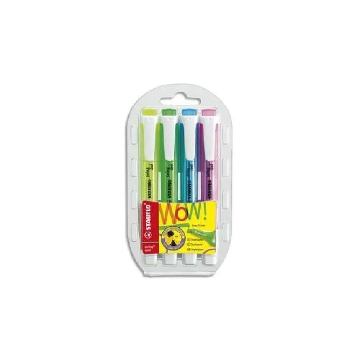 STABILO swing cool Surligneur Pochette x 4 surligneurs fluo jaune - vue 2