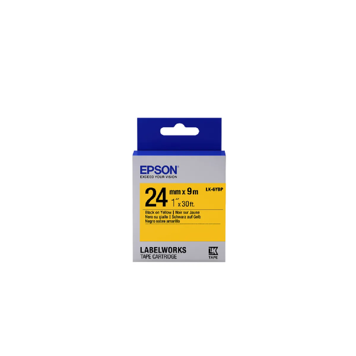 Epson LabelWorks LK 6YBP Bande d'étiquettes sur jaune Rouleau 2 4 cm x 9 1 rouleau x pour LabelWorks LW LW LW 700 LW LW Z700FK LW Z900FK - vue 3