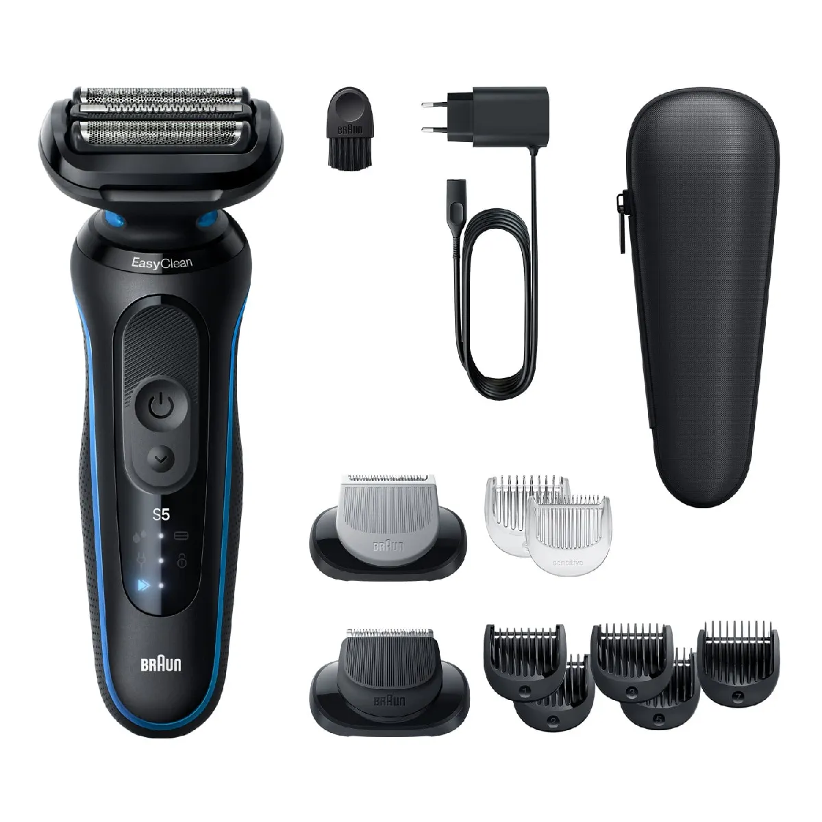 Braun Series 5 52 B1650S Rasoio Elettrico Wet&Dry Blu con Rifinitore - vue 3