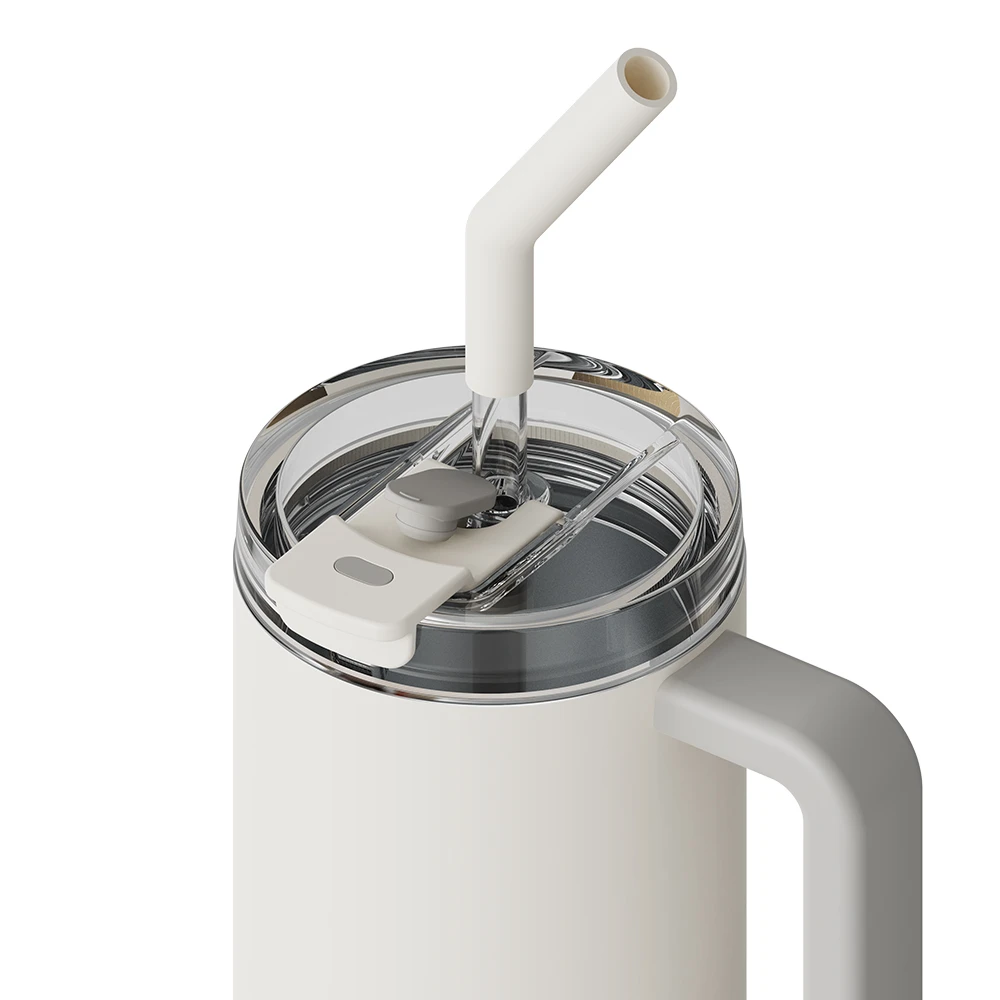 Xiaomi Mug à paille en acier inoxydable 1 L - Blanc