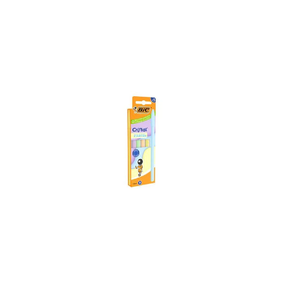 BIC Stylo à bille Cristal Pastel assorti blister de 5 - vue 2