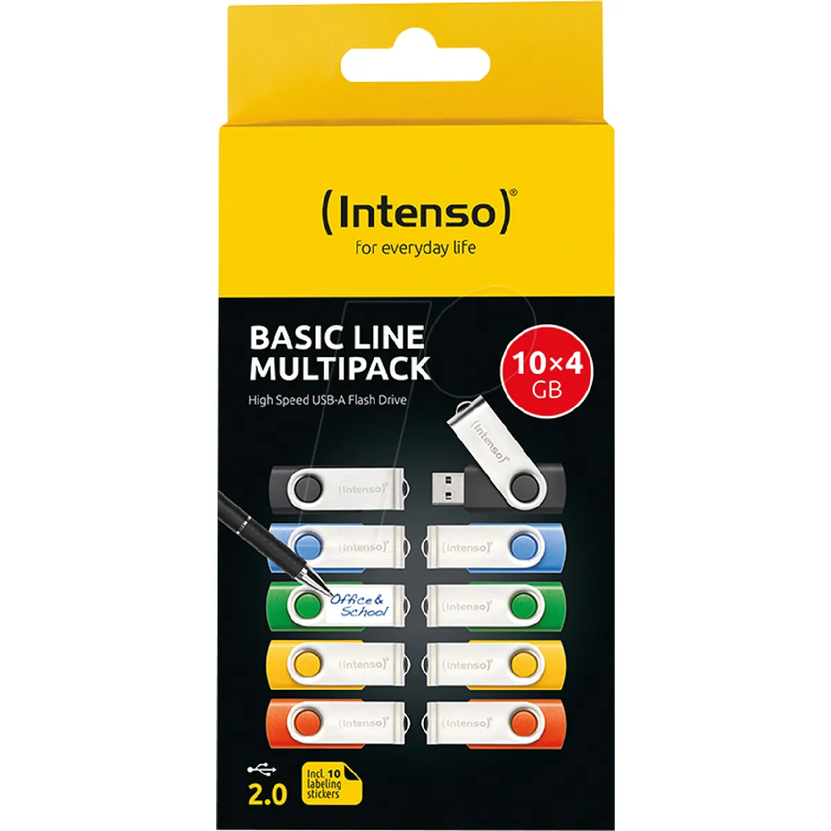 INTENSO  Basic Line Multipack Cl&eacute; USB 2.0 4 Go Lot de 10