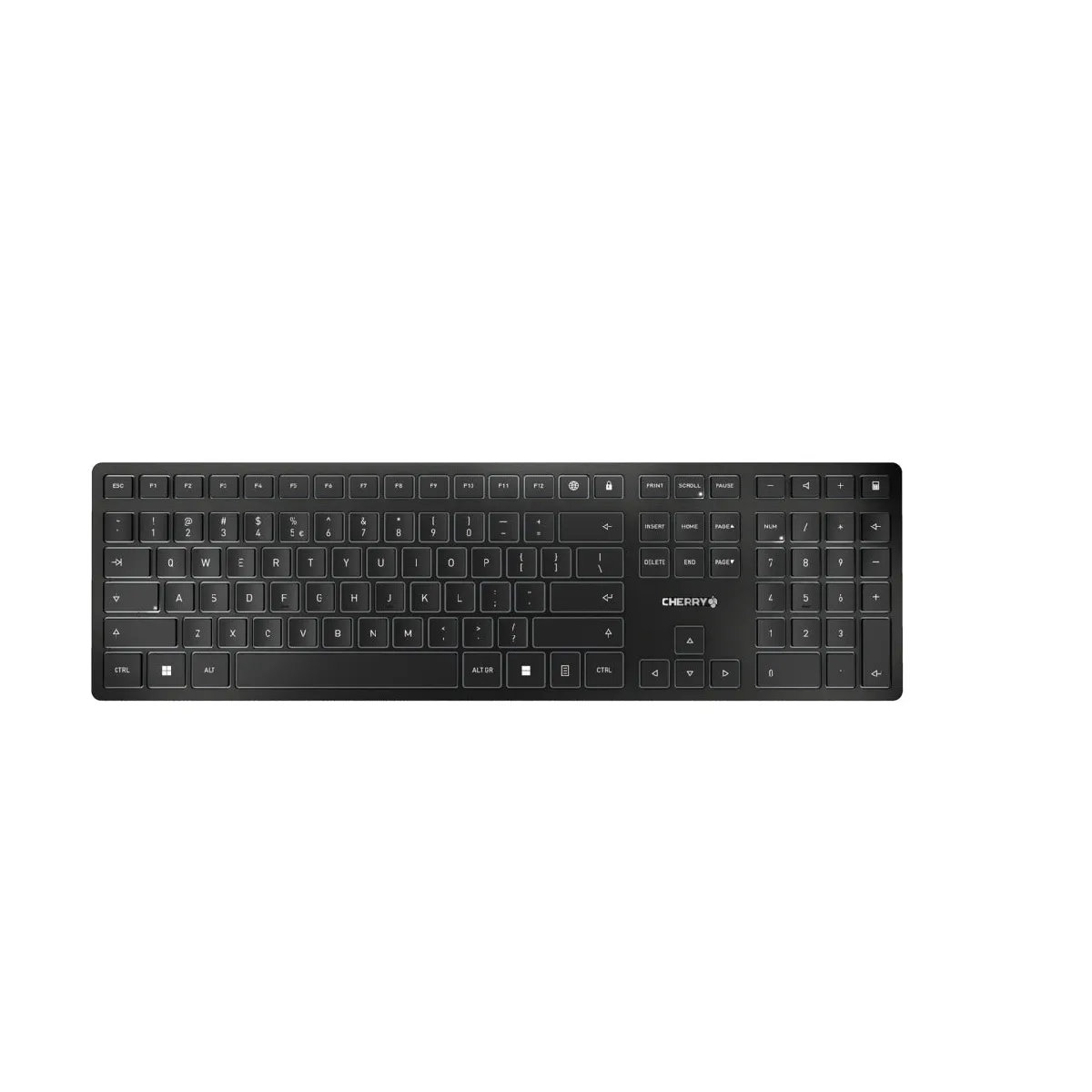 Cherry Noir Kw 9100 Slim Clavier Universel Rf Sans Fil + Bluetooth Qwerty Anglais