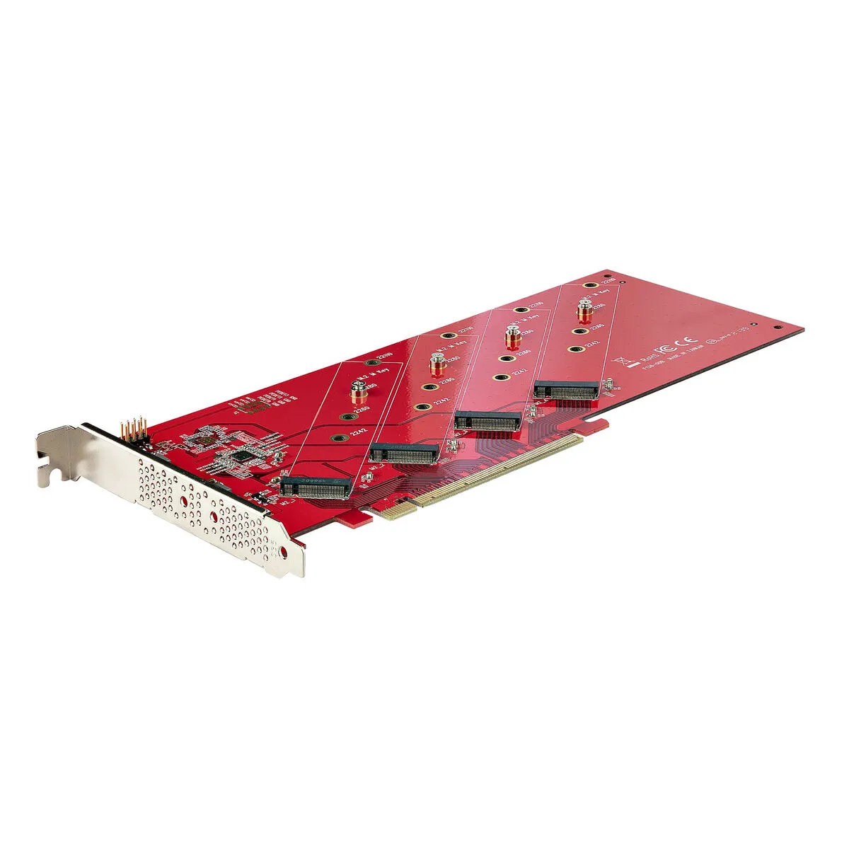 StarTech.com Quad M.2 Pcie Adapter Card, X16 Quad Nvme Or Ahci M.2 Ssd To Pci Express, Up To 7.8Gbps/Drive, For 2242/2260/2280/22110Mm Pcie M-Key M2 Ssds, Bifurcation Required Pc/Linux Compatible (Quad-M2-Pcie-Card-B) Adaptateur D'interface M.2 Taille 4. - Image 3