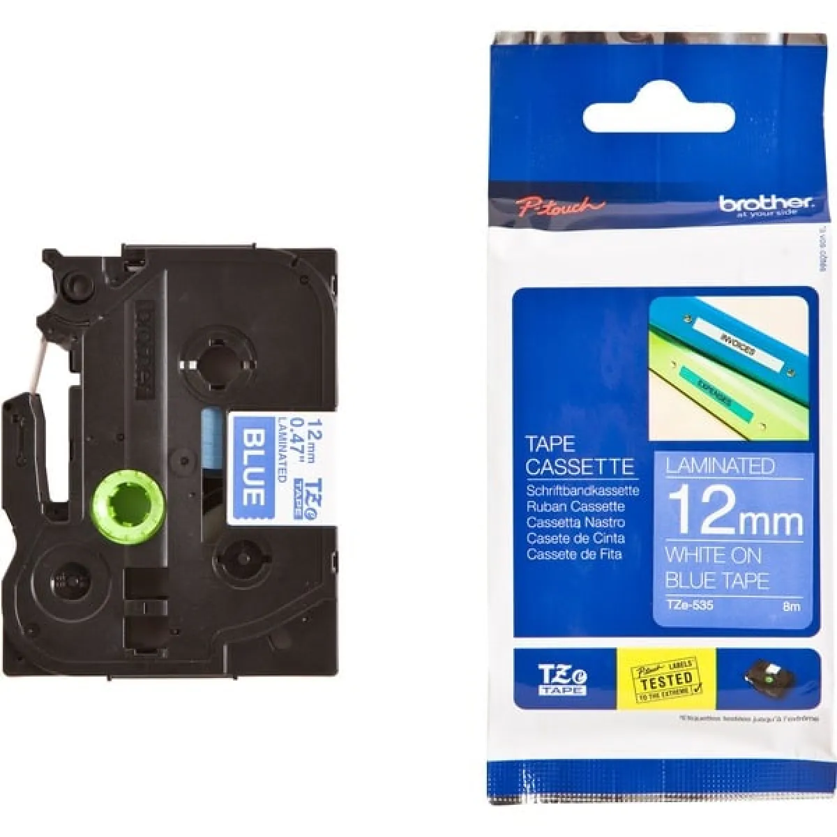 Brother TZe535 Ruban laminé sur Rouleau 1 2 cm x 8 1 rouleau x pour P Touch GL H105 PT 1000 1005 1010 1080 1280 1290 2030 3600 900 9700 9800 H101 - vue 2
