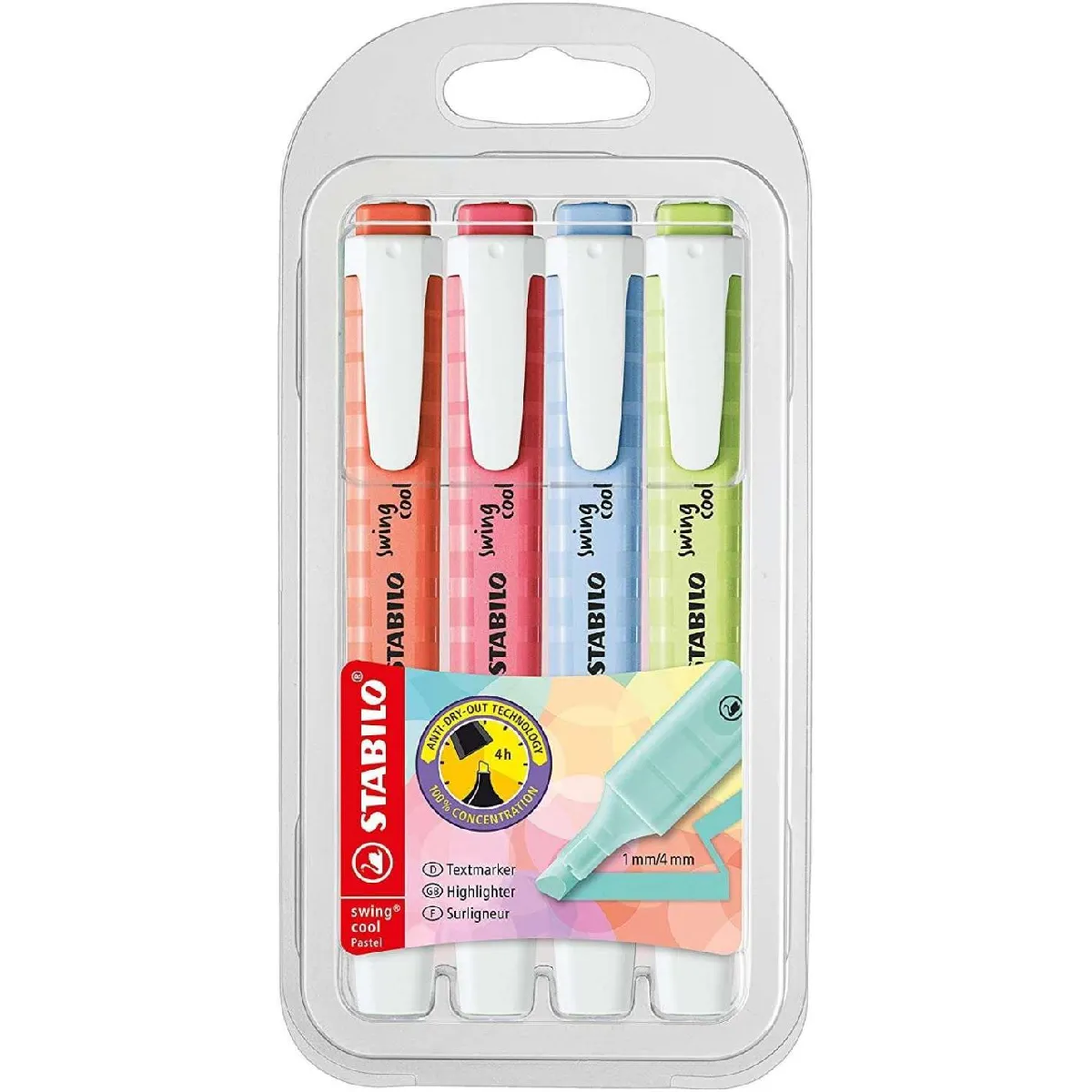 STABILO swing cool Pastel Surligneur Pochette x 4 surligneurs citron + + + - vue 2