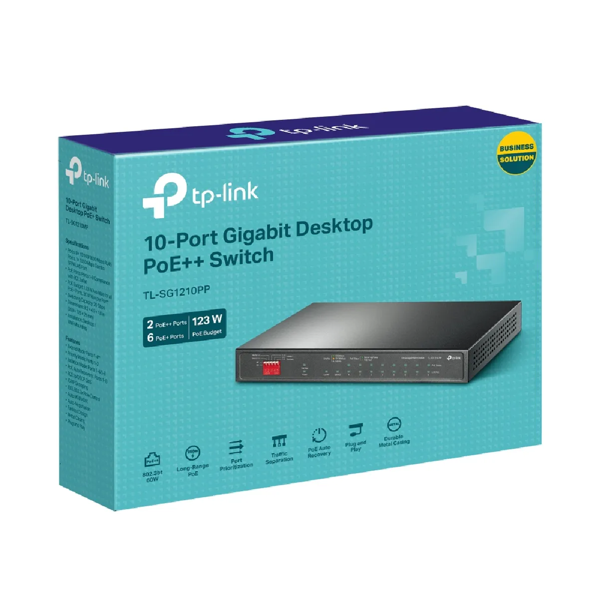 TP Link TL SG1210PP commutateur réseau Non géré Gigabit Ethernet 101001000 Connexion Ethernet supportant 'alimentation via ce port PoE Neuf - vue 3