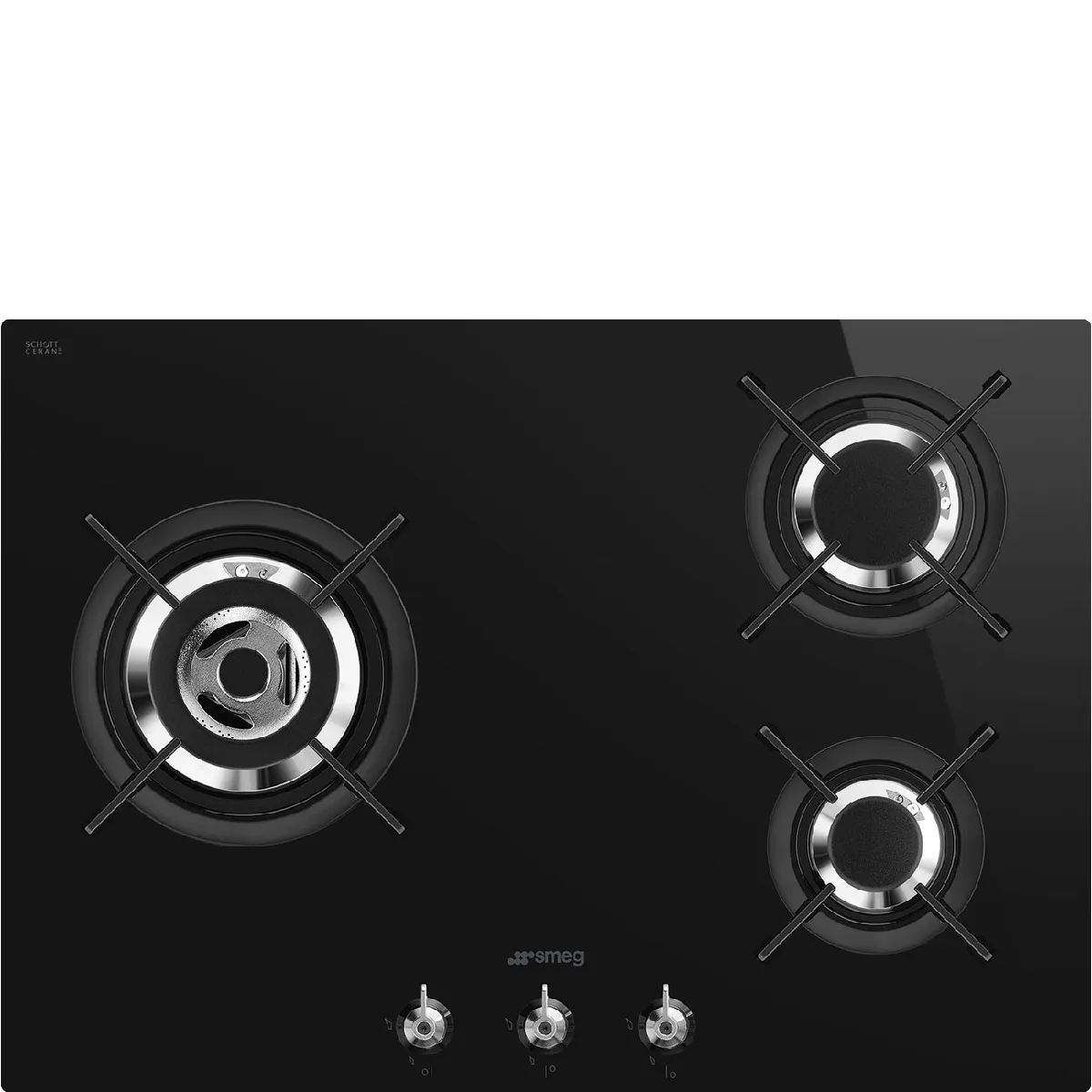 Smeg Noir Classica Pv373lcn - Table De Cuisson Au Gaz - 3 Plaques De Cuisson - Niche - Largeur : 55.5 Cm - Profondeur : 47.8 Cm - Image 2