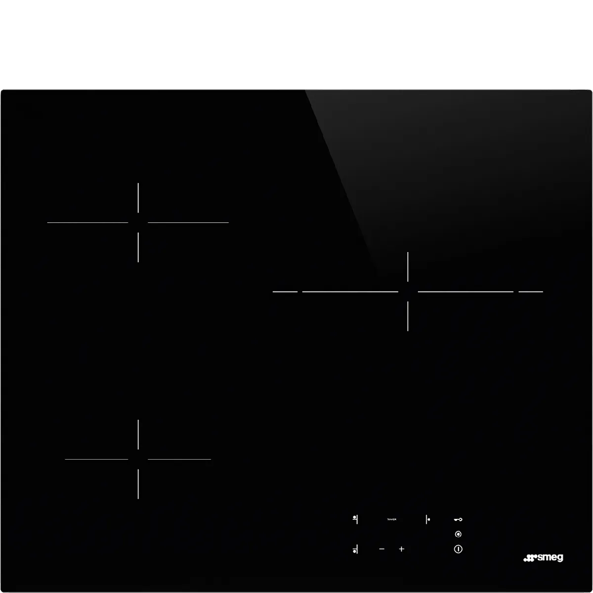 Plaque vitrocéramique Smeg 3 zones 1 2 2 4 kW Commande tactile - vue 2