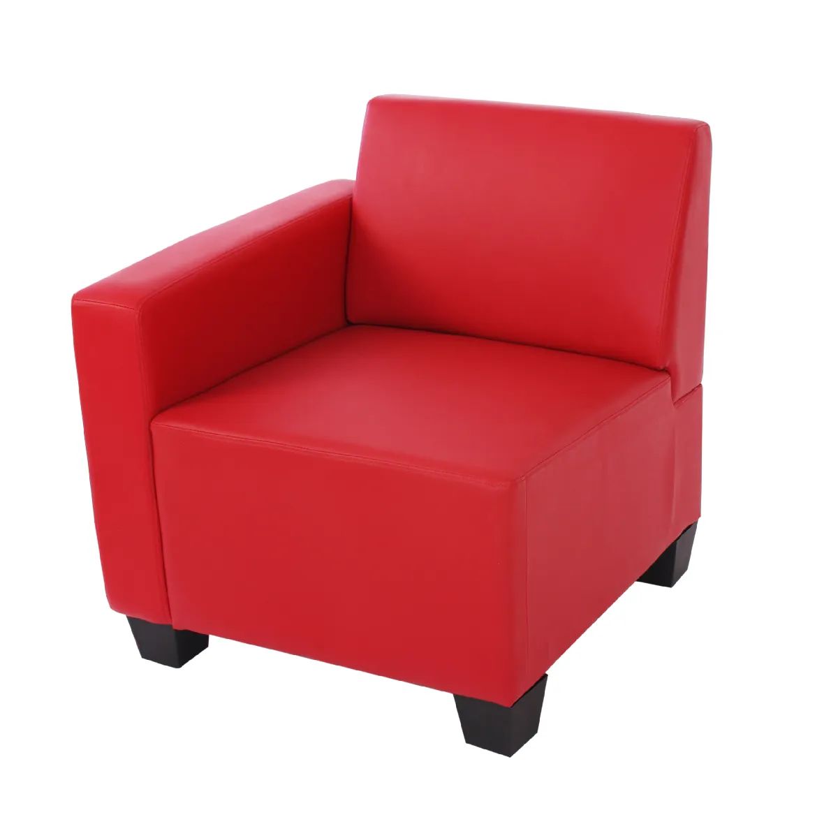 Mendler Rouge Canapé-Élément Lyon, Élément Latéral Gauche, Modulaire, Simili-Cuir ~