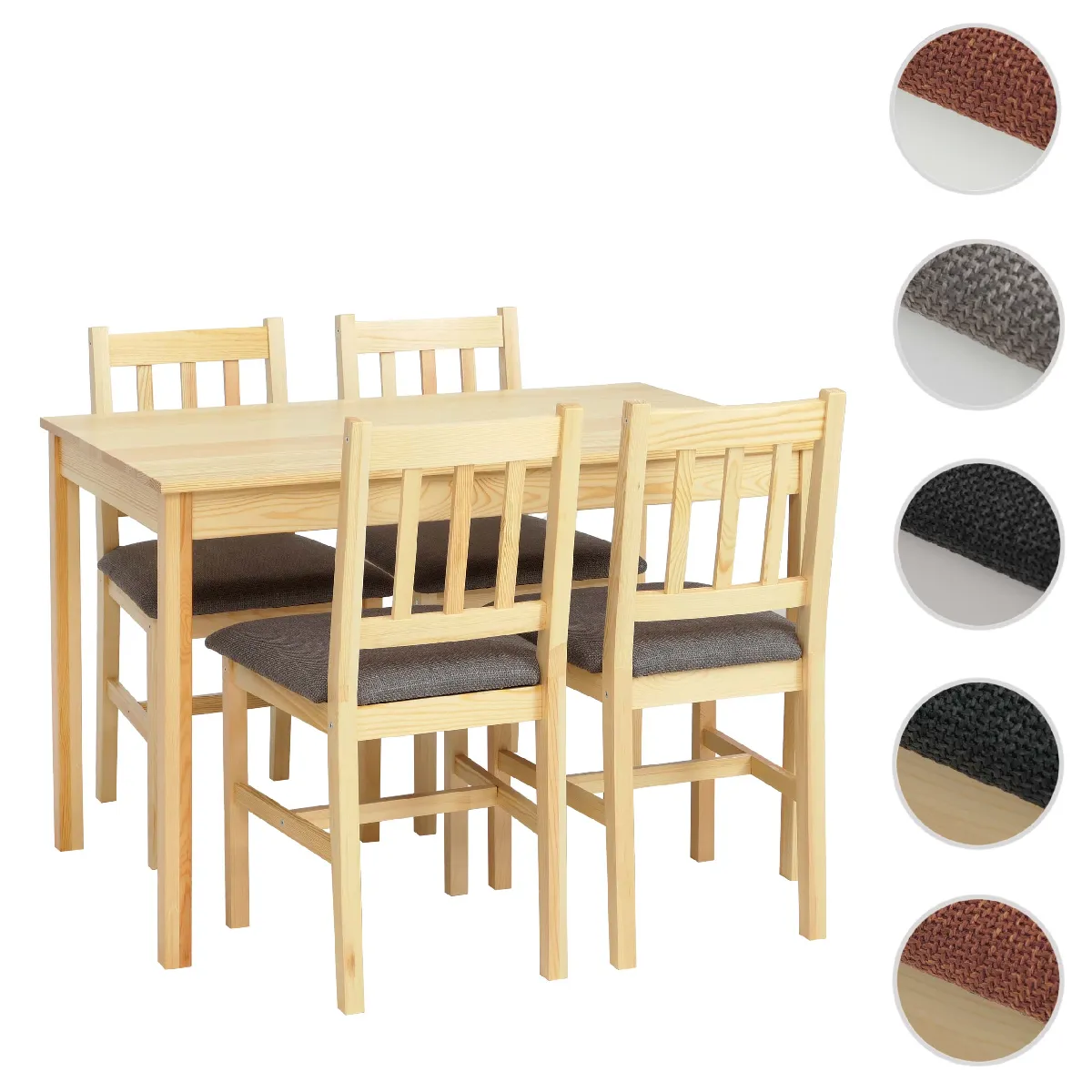 Mendler Gris Set De Salle À Manger Hwc-F77 10 Cm Naturel Rembourrage