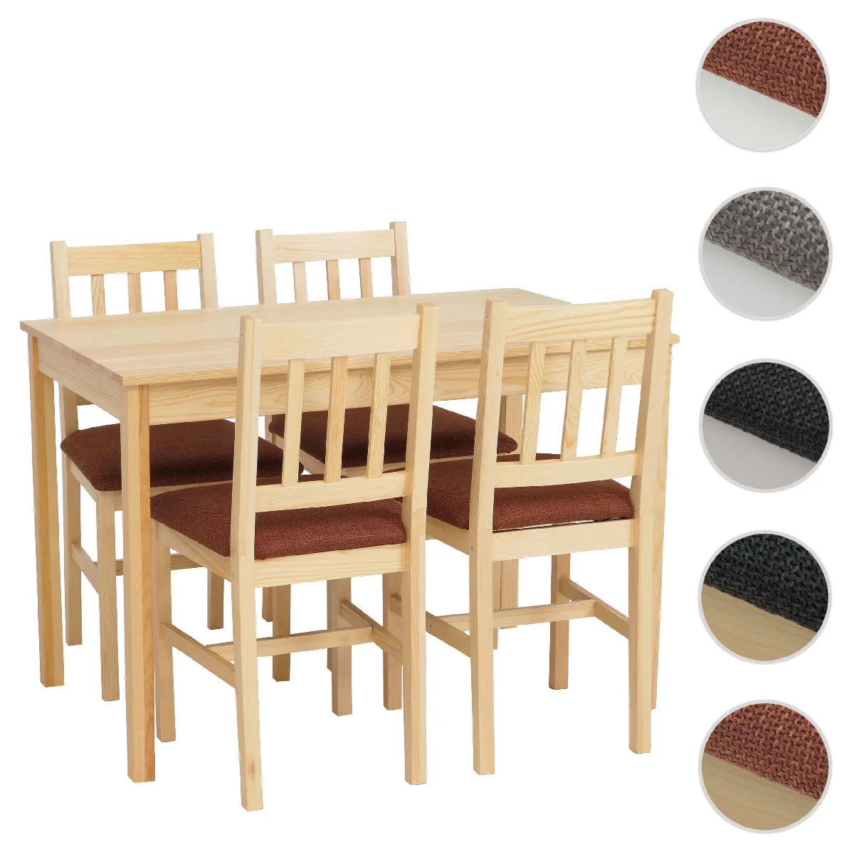 Mendler Set De Salle À Manger Hwc-F77 10 Cm Naturel Rembourrage Terre-Cuite
