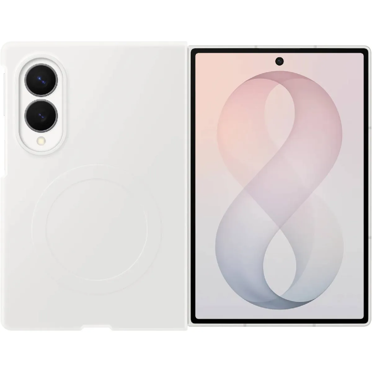 Pack 2 en 1 Coque magnétique en silicone Crème + Film anti reflet pour Samsung Galaxy Z Fold 8 - vue 3
