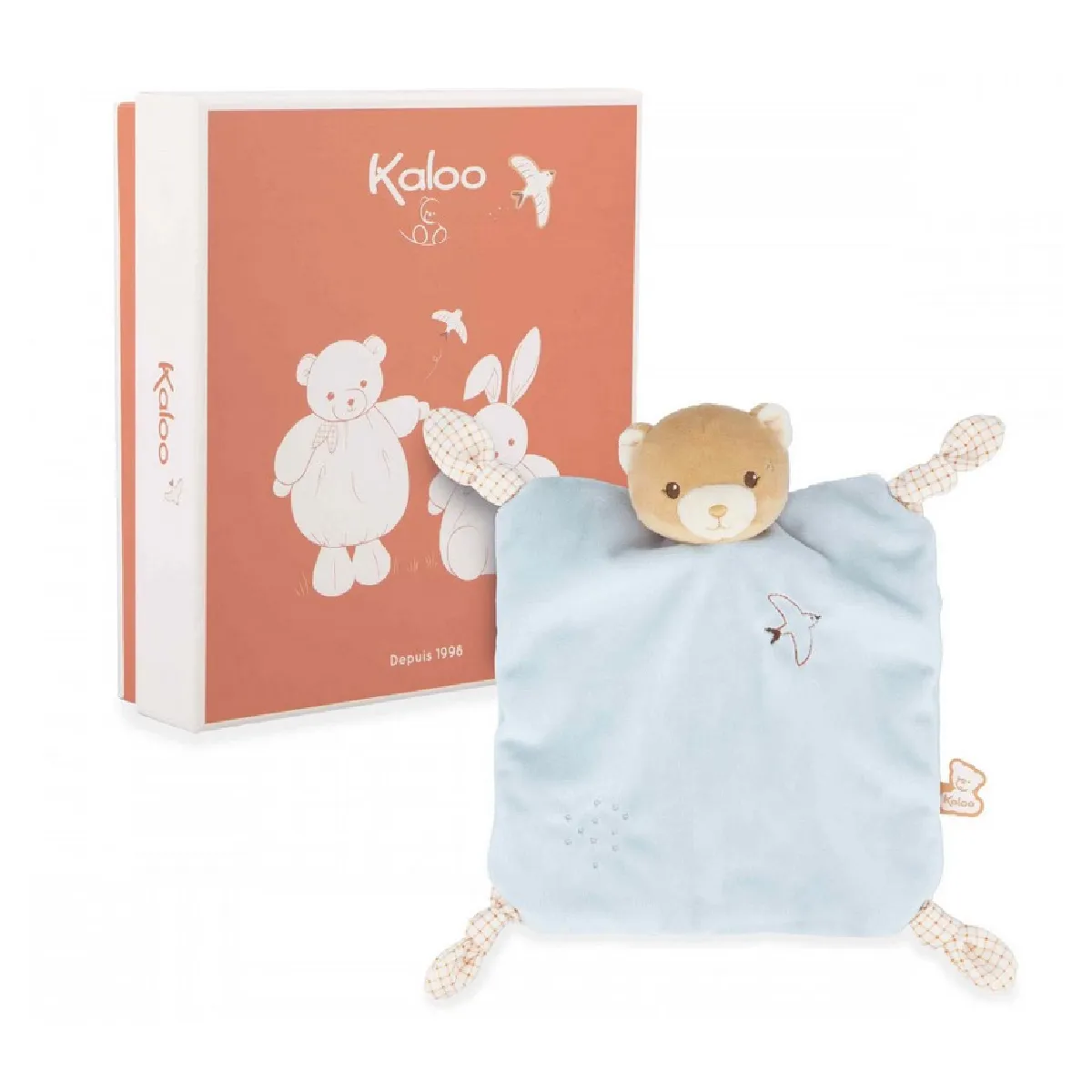 Kaloo Bleu Doudou Plat Ours Avec Boite