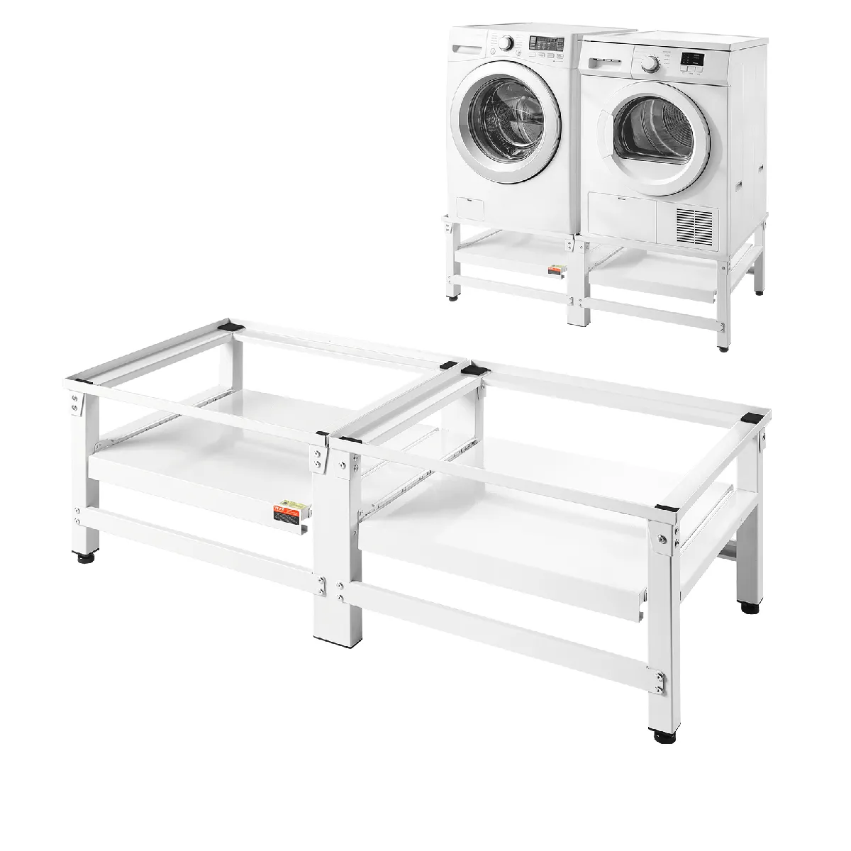 Socle pour lave-linge et sèche-linge Vevor S03-2 en acier, lot de 2 supports robustes - Image 3