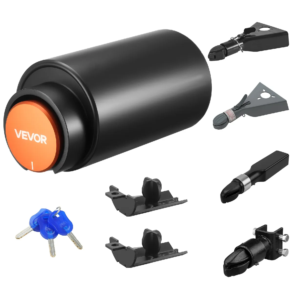 Vevor Antivol Attelage Remorque - Compatible Coupleurs 50,6 Mm Et 58,6 Mm - Verrou Robuste Avec 3 Clés