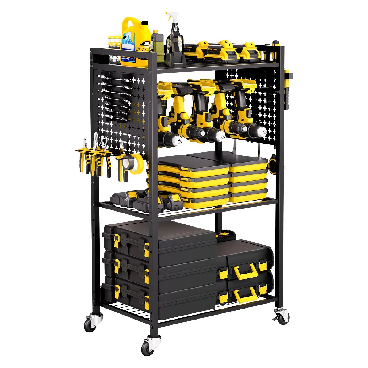 Vevor - Chariot à Outils - 4 Niveaux - Capacité 68kg - Noir - Image 3