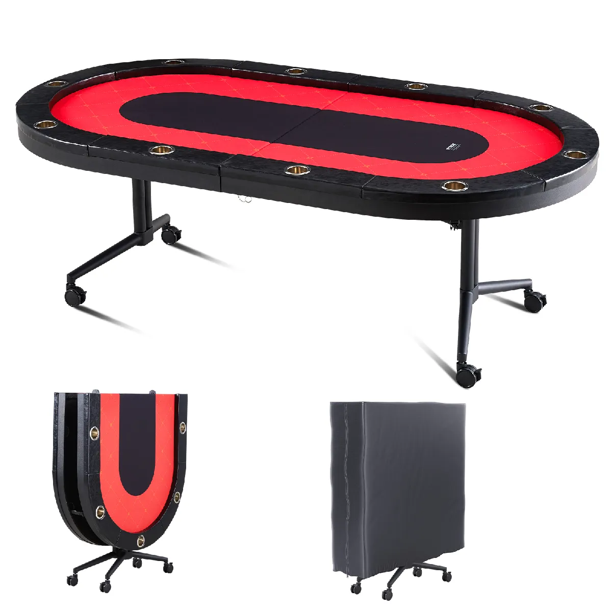 Vevor Sus-4848Cv - Table De Poker Pliable 229 Cm Pour 10 Joueurs