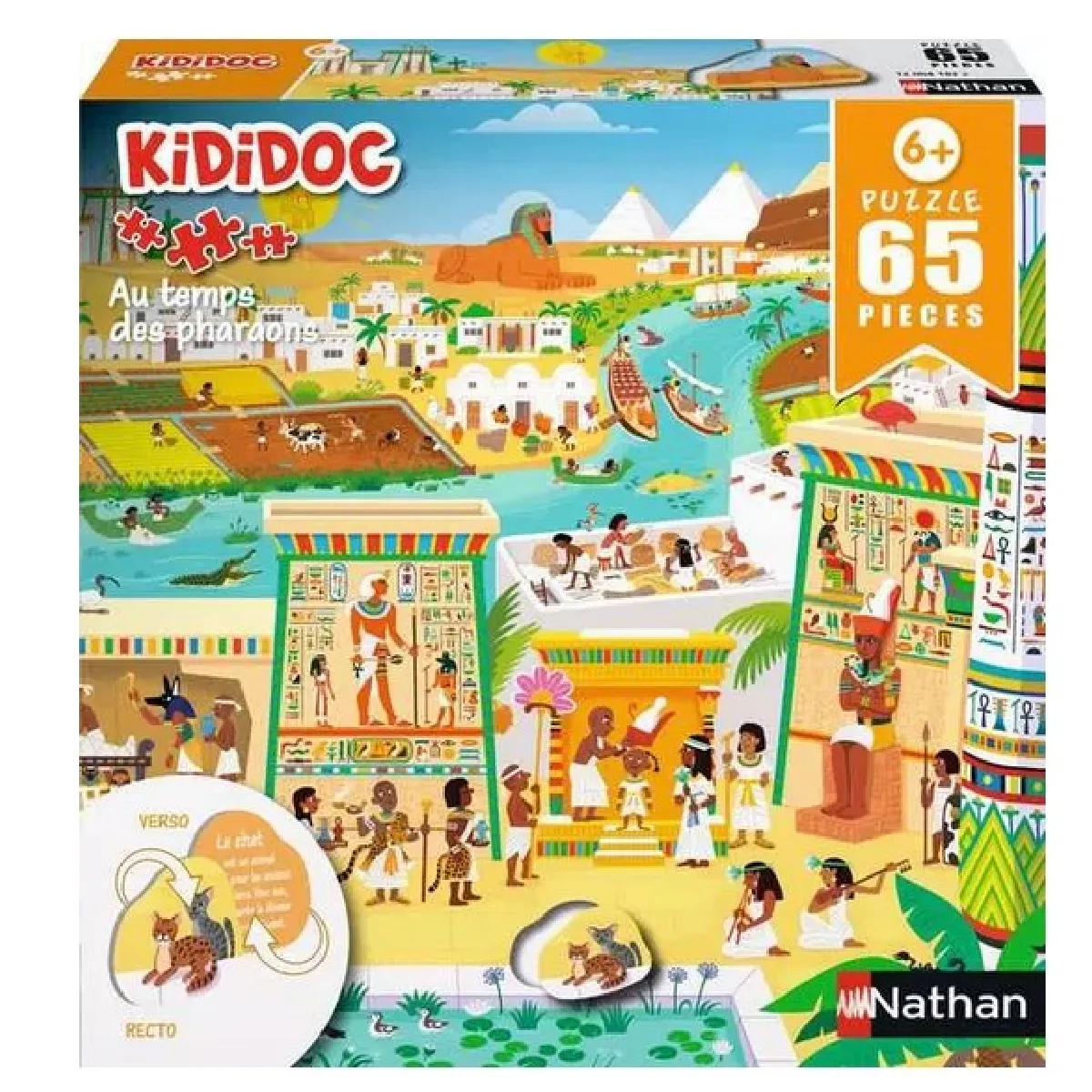 Nathan Puzzle 65 pièces Kididoc: Au temps des pharaons - Ravensburger - vue 2