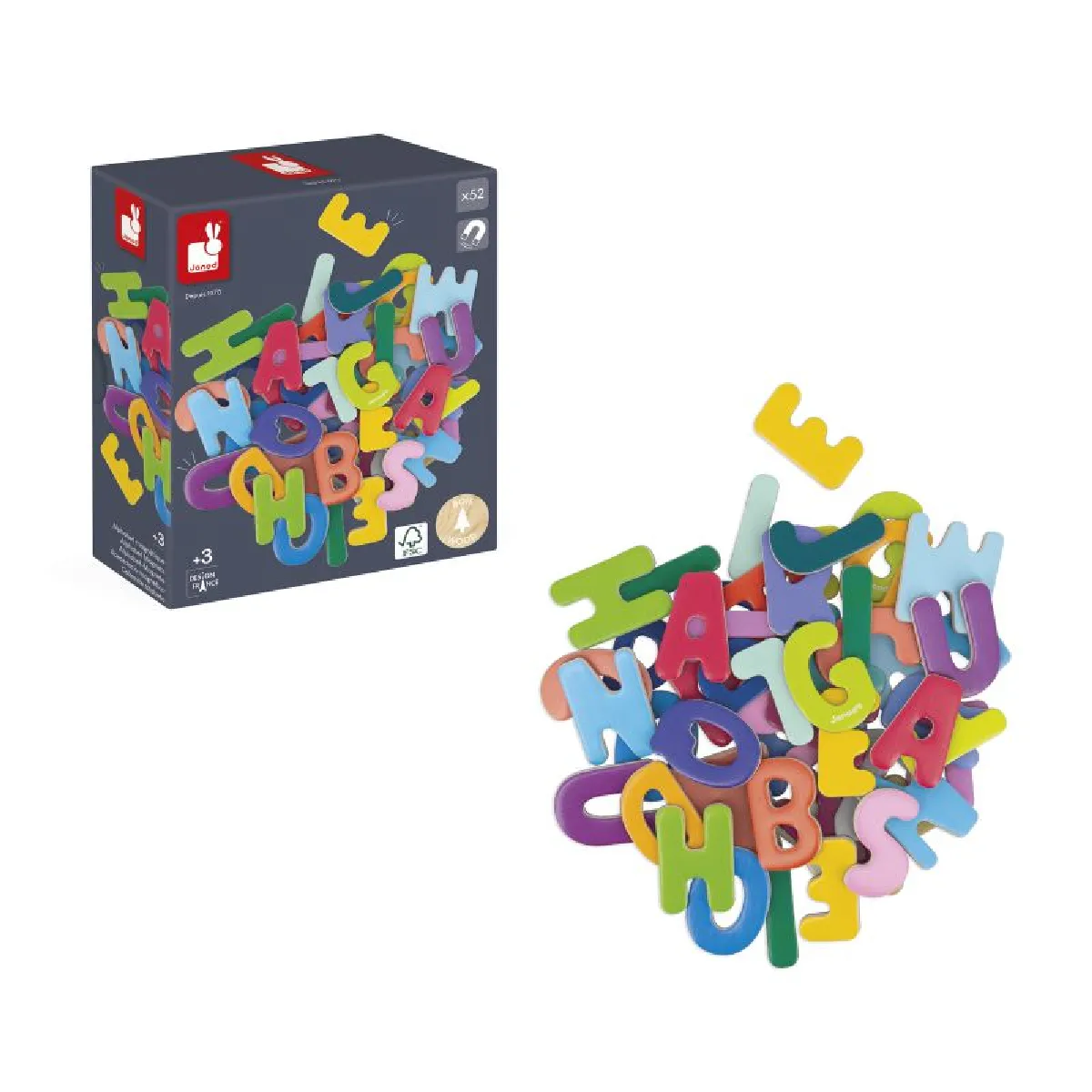 Juratoys-Janod Alphabet Magnétique 52 Pièces